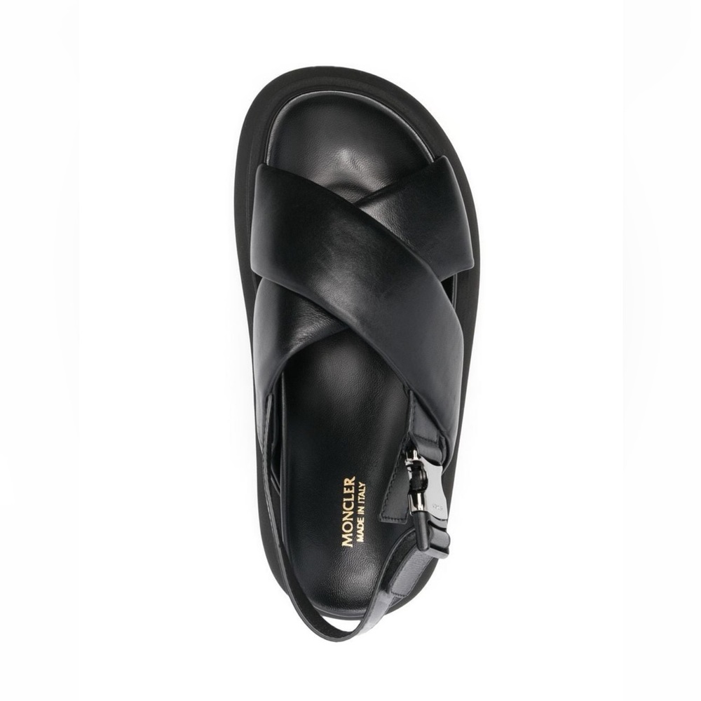 Moncler Cross-Strap Leather Sandals
